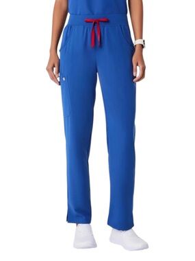 FIGS Kade‎ Cargo Scrub Pants Winning Blue Women's Size Large Tall Straight NWT